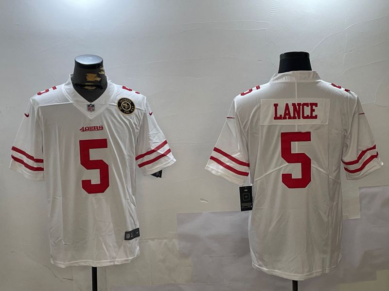 Men San Francisco 49ers #5 Lance White Second generation 2024 Nike Limited NFL Jersey style 8
